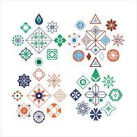Geometric Element Silhouette Collection vector