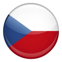 The czech flag in a round button png