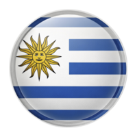 The flag of uruguay is shown in a round button png