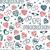 seamless pattern with text and hearts vector