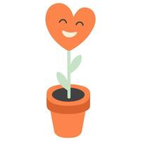 colored heart shape flower in doodle style vector