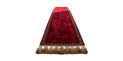 Luxurious red carpet with tassels isolated on transparent background png