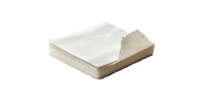 Stack of torn white paper isolated on transparent background png