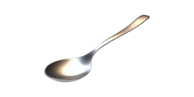 Silver spoon with curved handle isolated on transparent background png