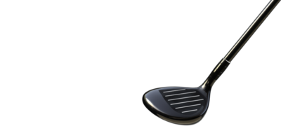Close-up of a golf club head isolated on transparent background png