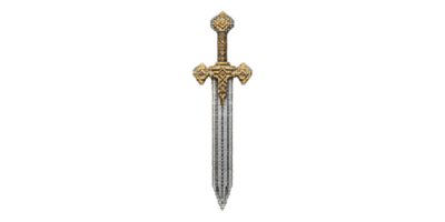 Decorative sword with intricate design isolated on transparent background png