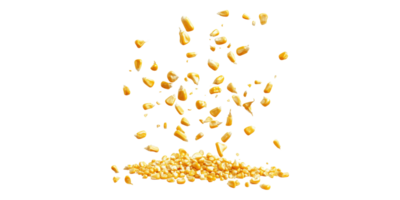 Flying popcorn kernels isolated on transparent background png