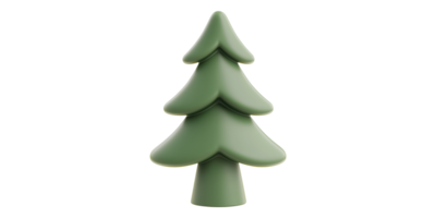 Cartoon christmas tree with round edges isolated on transparent background png