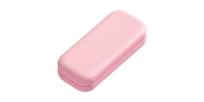 Pink rectangular case with rounded edges isolated on transparent background png