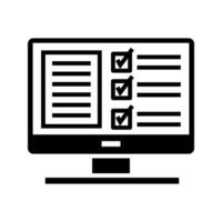 computer with document icon vector