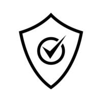 shield protection with checkmark icon vector