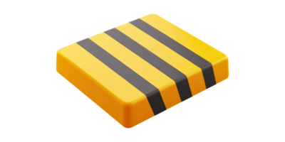 Yellow rectangular object with black stripes isolated on transparent background png