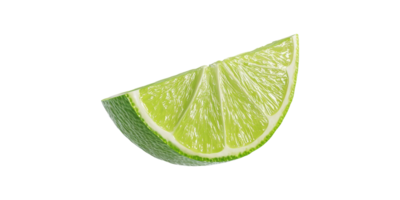 Lime slice with green rind isolated on transparent background png