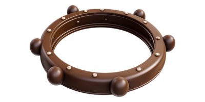 Round brown mechanical frame with bolts isolated on transparent background png
