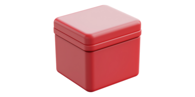 Red square container isolated on transparent background png
