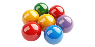 Glossy spheres cluster isolated on transparent background png