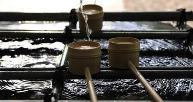 Purification trough at Hie shrine in Tokyo video