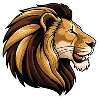 Savage Lion Head with a Menacing Look vector