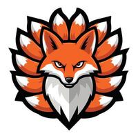 Elegant and Minimal Fox Head Concept vector