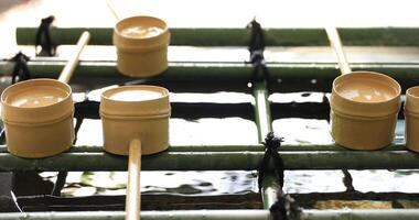 Purification trough at Hie shrine in Tokyo video
