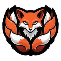 Tribal Fox Head with Unique Patterns vector