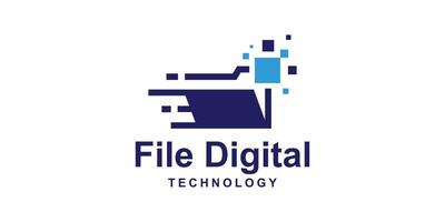logo design document and pixel, symbol file technology modern, simple, icon, idea, creative. vector