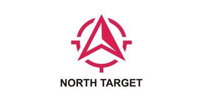 logo design north and target,success,navigation,compass,symbol,icon,idea,creative. vector