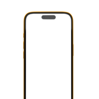 An cellphone with a transparent background and a yellow border png
