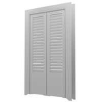 A white door with shutters open on a black background png