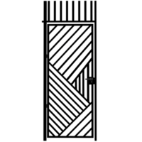 3d render metal gate with transparent background png