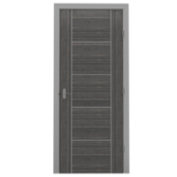 A door with a grey panel and a white handle png