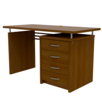 A computer desk with drawers and a computer png