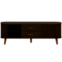 A wooden entertainment unit with two drawers png