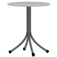 A white table with a black base and a round top png