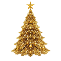 Golden Christmas Tree with Star png