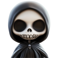 Cute Grim Reaper with Skull Face png