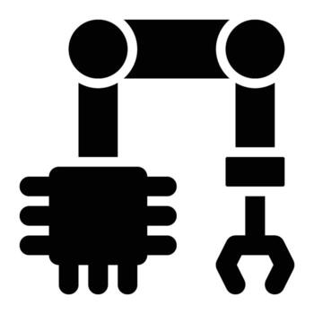 Microcontroller, Robotics Glyph Solid Icon vector