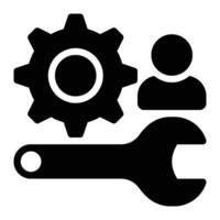 Working, Worker, Engineer Glyph Solid Icon vector