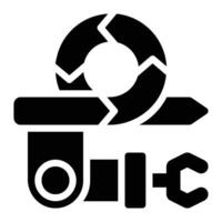 Agile Manufacturing, Lean Process Glyph Solid Icon vector