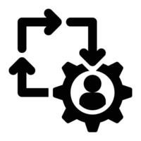 Manufacturing Workflow, Engineering Glyph Solid Icon vector