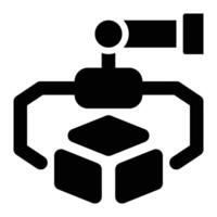 Assembly, Production, Automation Glyph Solid Icon vector