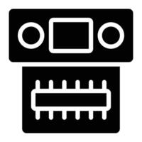 PLC, Automation, Control Glyph Solid Icon vector