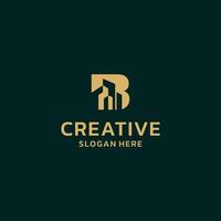 B initial building logo design , template, suitable for your design need, logo, illustration, animation, etc. vector