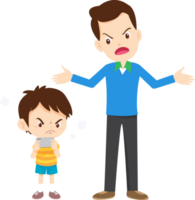 Boy refusing to listen to parents while using a smartphone png