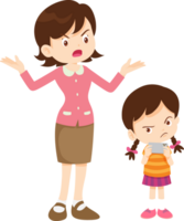Girl refusing to listen to parents while using a smartphone png