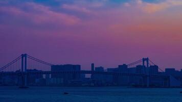 A timelapse of sunset near the bayarea in Ariake Tokyo zoom video