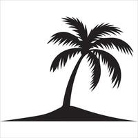 Sunset Beach with Palm Trees Illustration vector