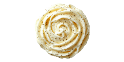 Swirled mashed potato topped with pepper isolated on transparent background png