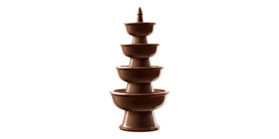 Chocolate fountain with four tiers isolated on transparent background png