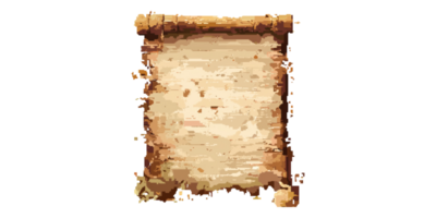 Ancient scroll with worn texture isolated on transparent background png